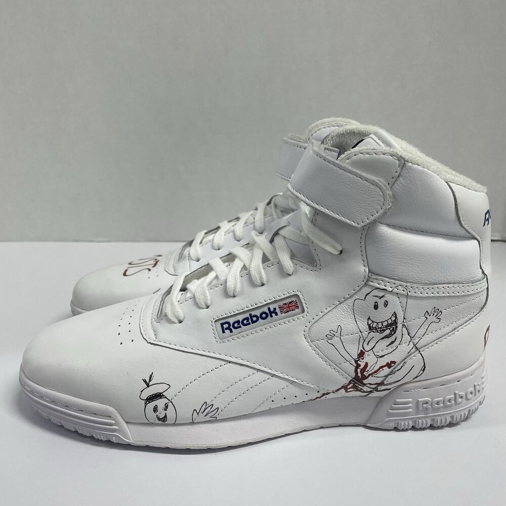 Reebok Ex-O-Fit Clean High SZ 8.5 White Bait Stranger Things Ghostbusters CN3570